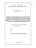 Nghiên cứu tiềm năng đất đai, nguồn nước và xây dựng mô hình sản xuất nông nghiệp nhằm khai thác có hiệu quả kinh tế cao một số vùng úng trũng 