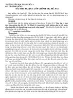 BÀI THU HOẠCH LỚP CHÍNH TRỊ HÈ 2015