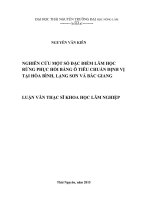 Nghiên cứu một số đặc điểm lâm học rừng phục hồi bằng ô tiêu chuẩn định vị tại hòa bình, lạng sơn và bắc giang