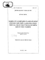 Nghiên cứu sự biến đổi của một số chỉ số sinh học khi chiếu laser heli neon trên da chuột nhắt trắng bị nhiễm 