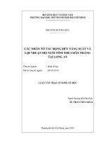 các nhân tố tác động đến năng suất và lợi nhuận hộ nuôi tôm thẻ chân trắng tại long an 