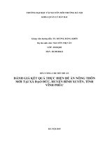 Đề cương ĐÁNH GIÁ kết QUẢ THỰC HIỆN đề án NÔNG THÔN mới tại xã đạo đức, HUYỆN BÌNH XUYÊN, TỈNH VĨNH PHÚC 