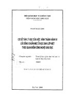 Cơ sở tâm lý học của việc hình thành hành vi lối sống chuẩn mực ở học sinh lớp một theo quan điểm công nghệ giáo dục 