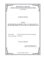 Phân tích rủi ro tài  chính  dự án đầu tư xây dựng chung cư trường hợp nghiên cứu dự án chung cư bình đồng xanh