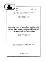 Đặc điểm dịch tễ học bệnh thương hàn ở các tỉnh, thành phía nam việt nam và các biện pháp phòng chống 