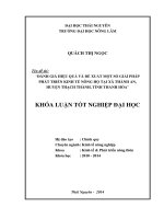 Đánh giá hiệu quả và đề xuất một số giải pháp phát triển kinh tế nông hộ tại xã thành an, huyện thạch thành, tỉnh thanh hóa 