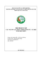 Báo cáo địa lý các NGUỒN lực PHÁT TRIỂN KINH tế   xã hội TỈNH điện BIÊN 