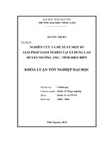 Nghiên cứu và đề xuất một số giải pháp giảm nghèo tại xã búng lao   huyện mường ảng   tỉnh điện biên 