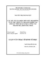 các yếu tố tác động đến mức độ không tuân thủ thuế của doanh nghiệp tại chi cục thuế quận 10 qua công tác thanh tra, kiểm tra thuế 