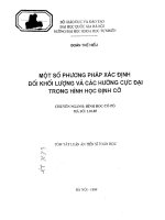 Một số phương pháp xác định đối khối lượng và các hướng cực đại trong hình học định cỡ 