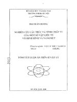 Nghiên cứu cấu trúc và tính chất từ của một số vật liệu từ vô định hình và nanomet 