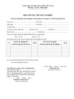 Mẫu đơn xin thi tốt nghiệp 