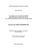 Tác động của cơ chế tài chính đối với chất lượng đào tạo ở các trường đại học công lập tại Việt Nam