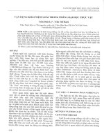 Vận dụng khái niệm loài trong phân loại học thực vật 