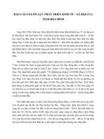 BÁO CÁO NGUỒN lực PHÁT TRIỂN KINH tế – XÃ hội CỦA TỈNH HÒA BÌNH 