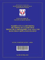 Nghiên cứu và mô phỏng hệ thống xử lý khí thải trong quá trình thiêu xác gia cầm bằng phần mềm Ansys Fluent