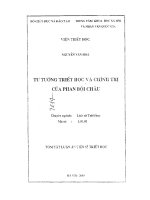 Tư tưởng triết học và chính trị của phan bội châu 