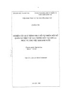 Nghiên cứu quá trình phục hồi tự nhiên một số quần xã thực vật sau nương rẫy tại sơn la phục vụ cho việc khoanh nuôi 