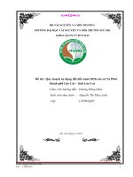 Quy hoạch sử dụng đất đến năm 2020 của xã tả phời thành phố lào cai – tỉnh lào cai 