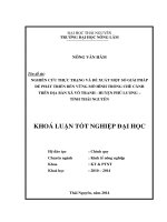 Nghiên cứu thực trạng và đề xuất một số giải pháp để phát triển bền vững mô hình trồng chè cành trên địa bàn xã vô tranh huyện phú lương tỉnh thái nguyên 