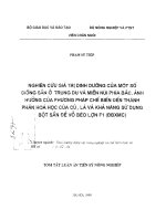 Nghiên cứu giá trị dinh dưỡng của một số giống sắn ở trung du và miền núi phía bắc ảnh hưởng của phương pháp chế biến đến thành phần hóa học của củ 
