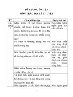 Đề cương môn TRẮC địa LÝ THUYẾT 