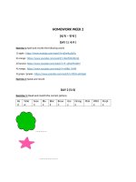 HOMEWORK WEEK 2 FOR GRADE 1
