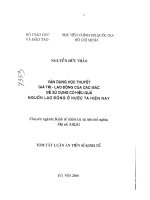 Vận dụng học thuyết giá trị lao động của các mác để sử dụng có hiệu quả nguồn lao động ở nước ta 