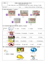 Đề kiểm tra Tiếng anh lớp 5