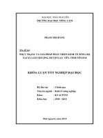 Thực trạng và giải pháp phát triển kinh tế nông hộ tại xã lâm thượng, huyện lục yên, tỉnh yên bái 