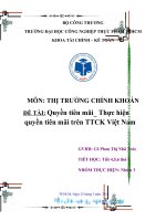 Tiểu luận môn thị trường chứng khoán quyền tiên mãi thực hiện quyền tiên mãi trên thị trường chứng khoán việt nam