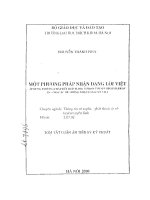 Một phương pháp nhận dạng lời việt áp dụng phương pháp kết hợp mạng nơ ron với mô hình markov 