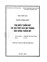 Thị hiếu thẩm mỹ và vai trò của nó trong đời sống thẩm mỹ 