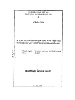 Tín dụng ngân hàng với quá trình phát triển kinh tế nông hộ ở việt nam trong giai đoạn hiện nay 