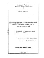 Hoàn thiện công tác bồi dưỡng kiến thức quản lý kinh tế cho cán bộ cơ sở ngành năng lượng 