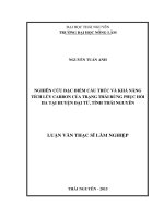 Nghiên cứu đặc điểm cấu trúc và khả năng tích lũy carbon của trạng thái rừng phục hồi IIa tại huyện đại từ, tỉnh thái nguyên 