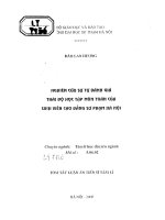 Nghiên cứu sự tự đánh giá thái độ học tập môn toán của sinh viên cao đẳng sư phạm hà nội 