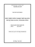 Luận văn thạc sĩ phát triển nông nghiệp trên địa bàn huyện đắk glong, tỉnh đăk nông