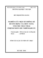 Nghiên cứu một số thông số huyết động và chức năng tâm thu thất trái ở bệnh nhân sốc nhiễm khuẩn 