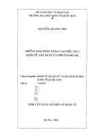 Những giải pháp nâng cao hiệu quả kinh tế sản xuất cà phê ở DAKLAK 