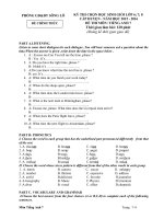 Đề thi HSG huyện môn Anh 7 (15-16)