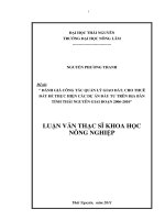 Đánh giá công tác quản lý giao đất, cho thuê đất để thực hiện các dự án đầu tư trên địa bàn tỉnh thái nguyên giai đoạn 2006 2010 