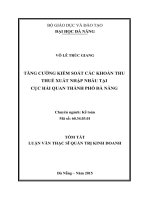 Tăng cường kiểm soát các khoản thu thuế xuất nhập khẩu tại cục hải quan thành phố đà nẵng