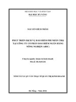 Phát triển dịch vụ bảo hiểm phi nhân thọ tại công ty cổ phần bảo hiểm ngân hàng nông nghiệp (ABIC)