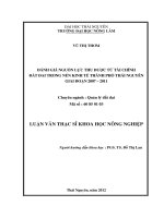 Đánh giá nguồn lực thu được từ tài chính đất đai trong nền kinh tế thành phố thái nguyên giai đoạn 2007   2011 
