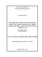 Xác định trữ lượng các bon tích lũy trong các trạng thái rừng tự nhiên lá rộng thường xanh tại huyện k’bang, tỉnh gia lai 