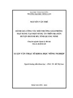 Đánh giá công tác bồi thường giải phóng mặt bằng tại một số dự án trên địa bàn huyện hoành bồ   tỉnh quảng ninh 