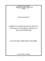 Nghiên cứu sự tham gia quản lý rừng của cộng đồng tại vùng đệm vườn quốc gia xuân sơn tỉnh phú thọ 