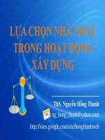 Bài giảng lựa chọn nhà thầu trong hoạt động xây dựng   ths  nguyễn hồng thanh