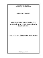 Đánh giá thực trạng công tác di dân tái định cư dự án thuỷ điện tuyên quang 